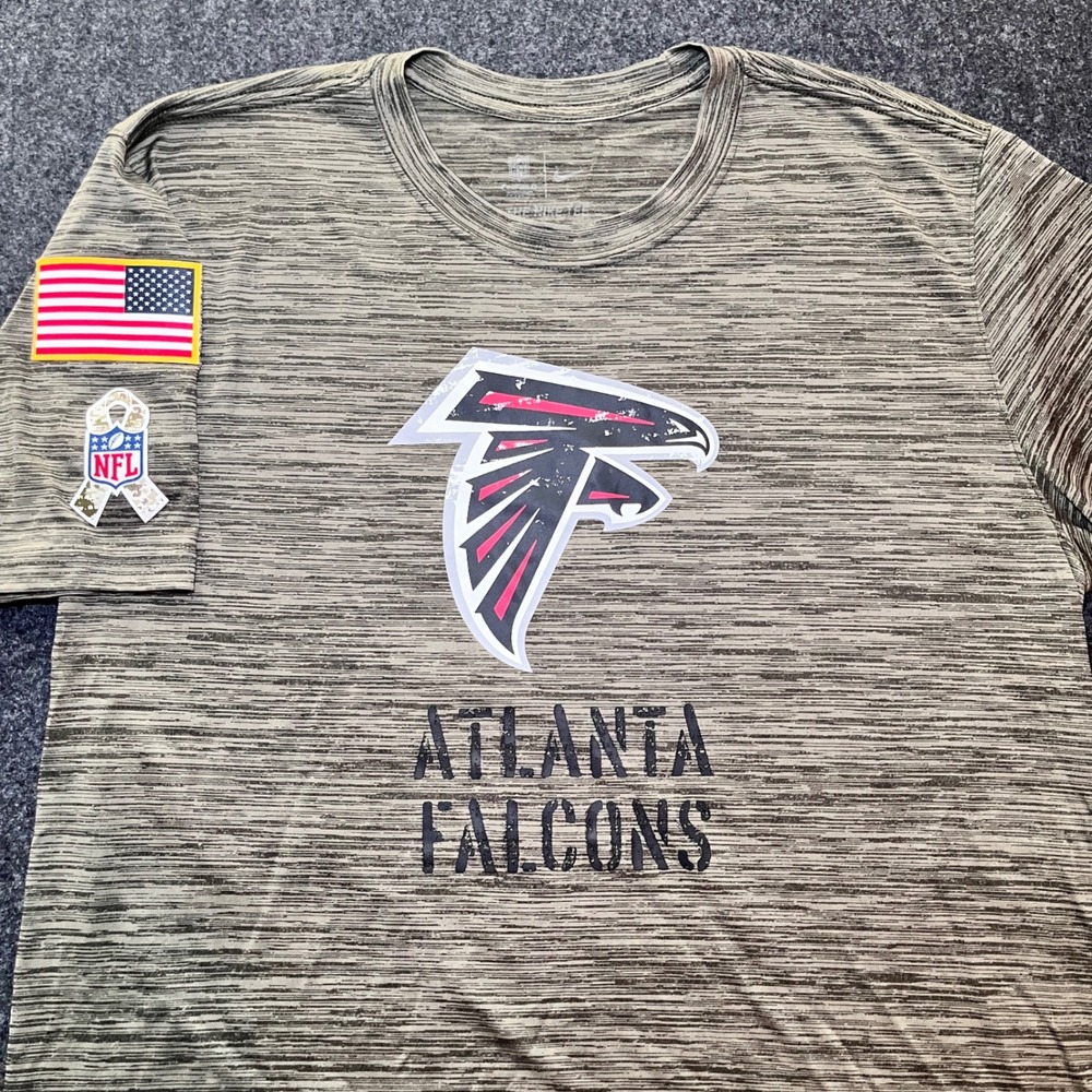 Nike‎ Atlanta Falcons T-Shirt Mens L Green Excellent Salute To Service NFL Tee